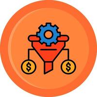 Conversion Rate Line Filled Circle Icon vector