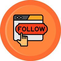 Do Follow Line Filled Circle Icon vector