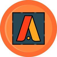 Google Adwords Line Filled Circle Icon vector