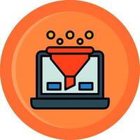 Conversion Line Filled Circle Icon vector