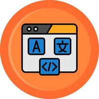 Hreflang Tag Line Filled Circle Icon vector