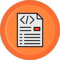 Header Code Line Filled Circle Icon vector