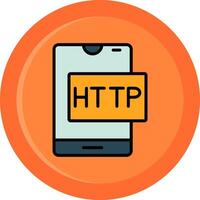 Http Line Filled Circle Icon vector