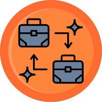 B2B Line Filled Circle Icon vector