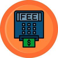 Atm Fees Line Filled Circle Icon vector
