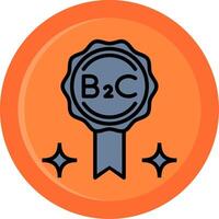 B2C Line Filled Circle Icon vector
