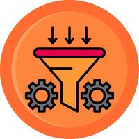 Conversion Rate Optimizer Line Filled Circle Icon vector
