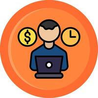 Freelancing Line Filled Circle Icon vector