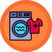 Laundry Line Filled Circle Icon vector