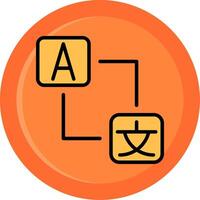 Language Barrier Line Filled Circle Icon vector