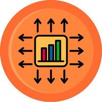 Performance Marketer Line Filled Circle Icon vector