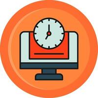 24 7 Monitoring Line Filled Circle Icon vector