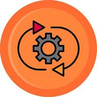 Optimization Line Filled Circle Icon vector