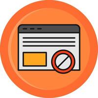 Ad Blocker Line Filled Circle Icon vector