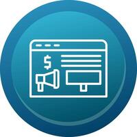 Advertising System Glyph Gradient Button Icon vector