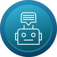 Chatbot Glyph Gradient Button Icon vector