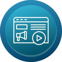 Content Marketing Glyph Gradient Button Icon vector
