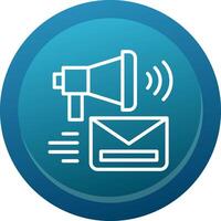 Email Marketing Glyph Gradient Button Icon vector