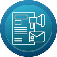Email Direct Marketing Glyph Gradient Button Icon vector