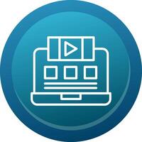 Live Stream Glyph Gradient Button Icon vector