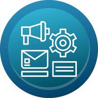 Marketing Automation Glyph Gradient Button Icon vector
