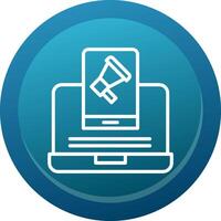 Multi Screen Marketing Glyph Gradient Button Icon vector