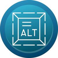 Alt Text Glyph Gradient Button Icon vector