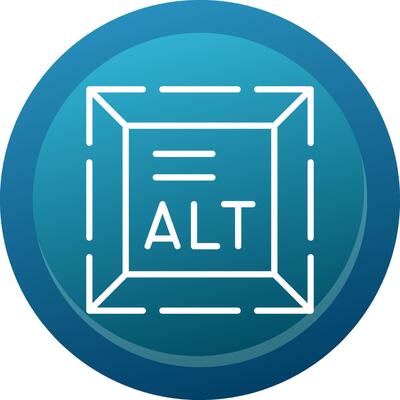 Alt Text Glyph Gradient Button Icon