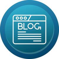 Blog Glyph Gradient Button Icon vector