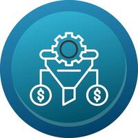 Conversion Rate Glyph Gradient Button Icon vector