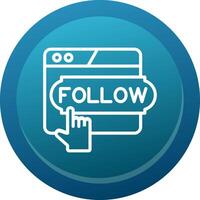 Do Follow Glyph Gradient Button Icon vector