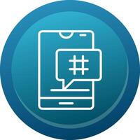 Hashtag Glyph Gradient Button Icon vector