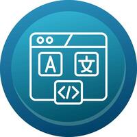 Hreflang Tag Glyph Gradient Button Icon vector