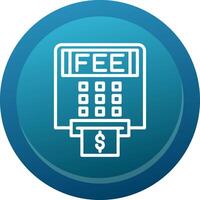 Atm Fees Glyph Gradient Button Icon vector