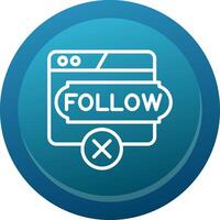 No Follow Glyph Gradient Button Icon vector