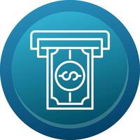 Cash Withdrawal Glyph Gradient Button Icon vector