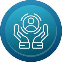 Customer Retention Glyph Gradient Button Icon vector