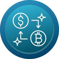 Currency Exchange Glyph Gradient Button Icon vector