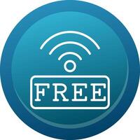 Free Wifi Glyph Gradient Button Icon vector