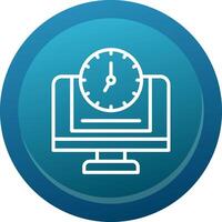 24 7 Monitoring Glyph Gradient Button Icon vector