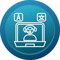 Online Language Teacher Glyph Gradient Button Icon vector