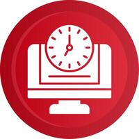 24 7 Monitoring Glyph Gradient Button Icon vector