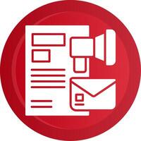Email Direct Marketing Glyph Gradient Button Icon vector