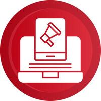 Multi Screen Marketing Glyph Gradient Button Icon vector