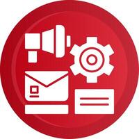 Marketing Automation Glyph Gradient Button Icon vector