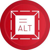 Alt Text Glyph Gradient Button Icon vector