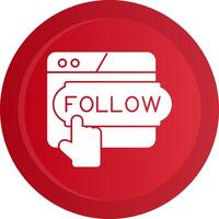Do Follow Glyph Gradient Button Icon vector