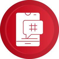 Hashtag Glyph Gradient Button Icon vector