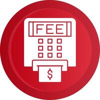 Atm Fees Glyph Gradient Button Icon vector