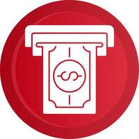 Cash Withdrawal Glyph Gradient Button Icon vector